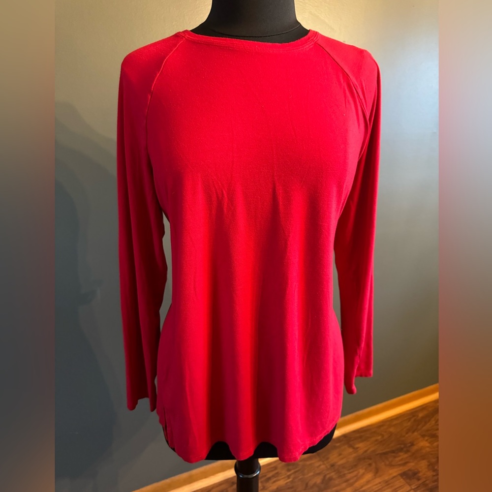 Red Coldwater Creek Soft Long Sleeve Shirt